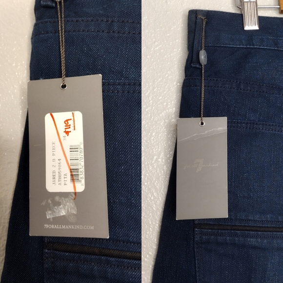 NWT 7 For All Mankind Jared Men's Size 34 Denim Cotton Straight Leg Jeans - Picture 14 of 15